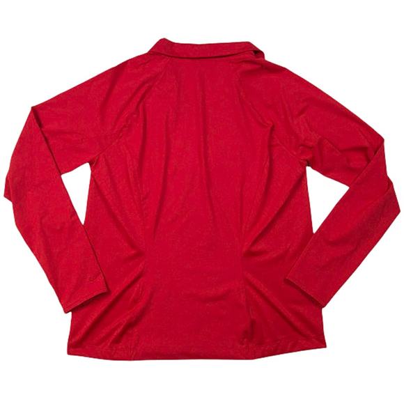 Nike Dri-Fit Golf Tour PGA Activewear Bright Red Flap Collar V-Neck Pullover L - Picture 2 of 12
